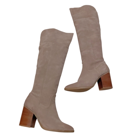 Steve Madden Shoes - Steve Madden Taupe Suede Over-the-Knee Boots Size 9.5